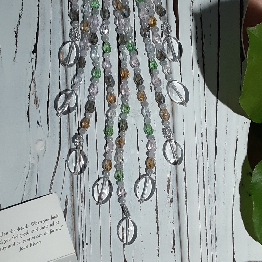 NWT Joan Rivers pale blue rose beads necklace - Picture 5 of 15